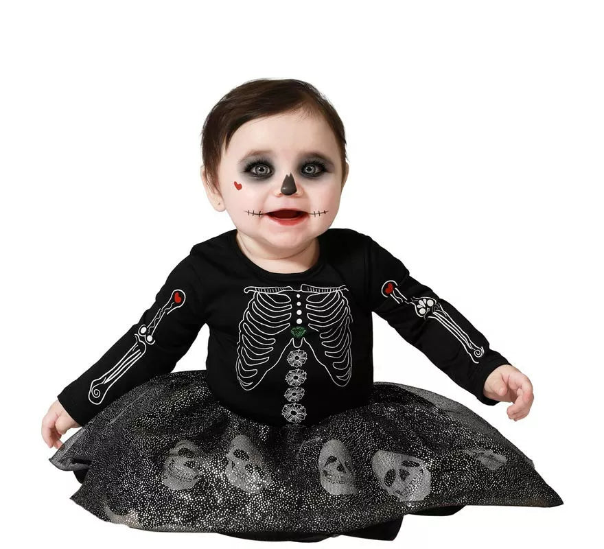 Translation missing: it.Disfraz de Esqueleto Brillo Calaveras para niña y bebé