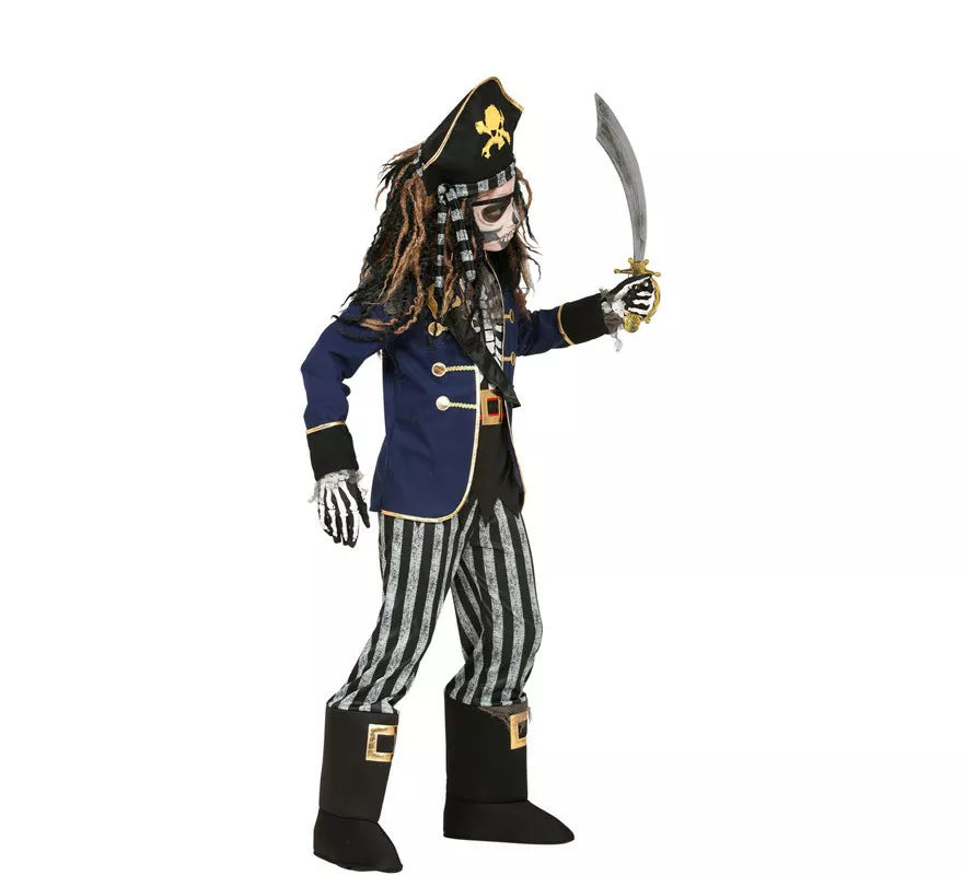 Translation missing: es.Disfraz de Esqueleto Capitán Pirata para niños