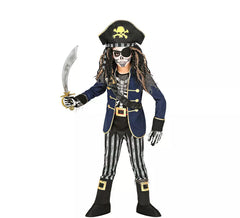 Costume da scheletro da capitano pirata per bambino