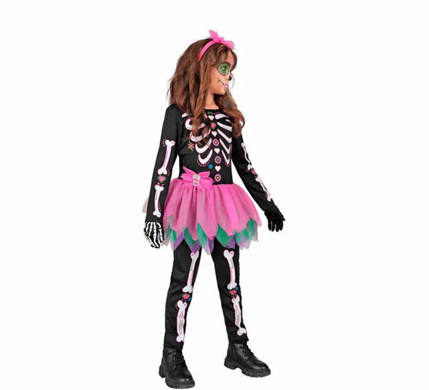Translation missing: it.Disfraz de Esqueleto con Tutú rosa para niña
