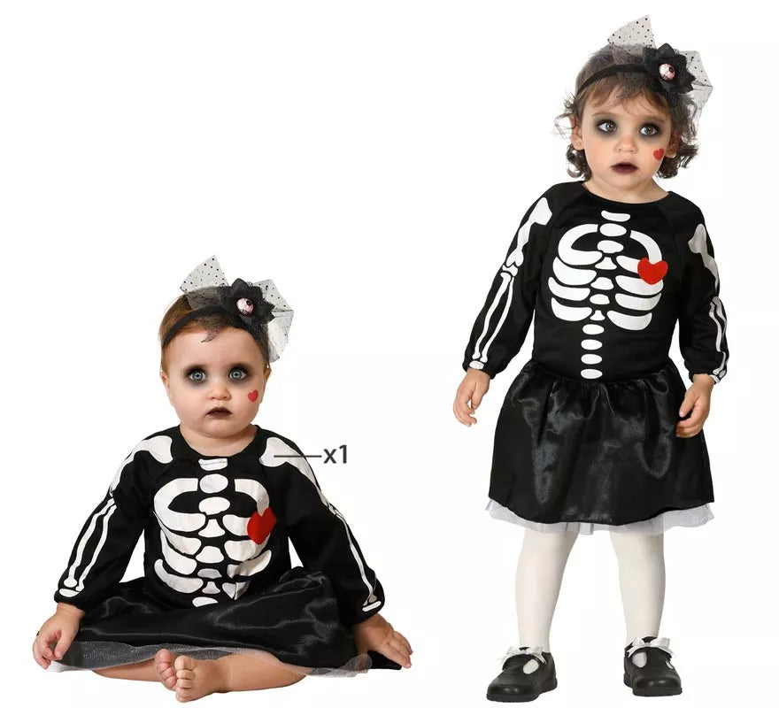 Translation missing: it.Disfraz de Esqueleto Corazón para niña y bebé