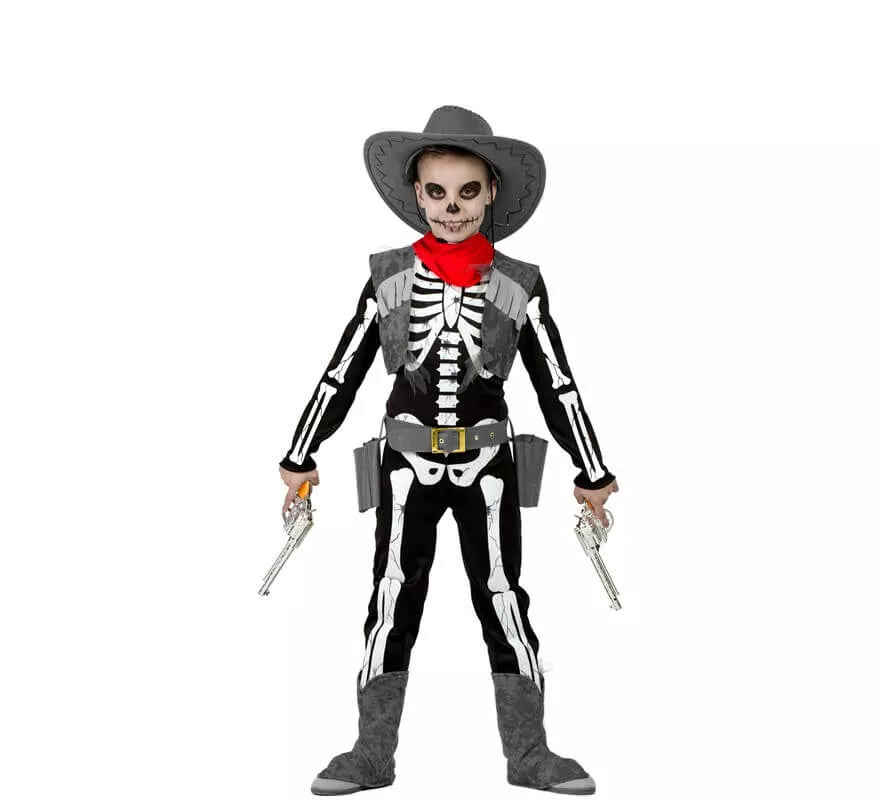 Translation missing: it.Disfraz de Esqueleto Cowboy para niño