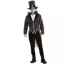 Disfraz de Esqueleto Elegante con sombrero para hombre