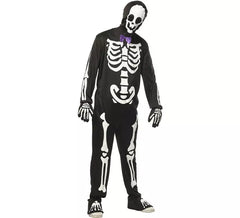 Costume da scheletro elegante luminescente per uomo