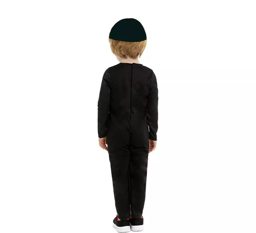 Disfraz de Esqueleto Gaming negro y verde para bebé y niño