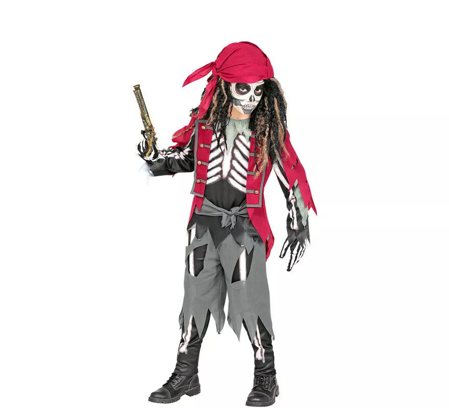 Translation missing: it.Disfraz de Esqueleto Grumete Pirata para niños