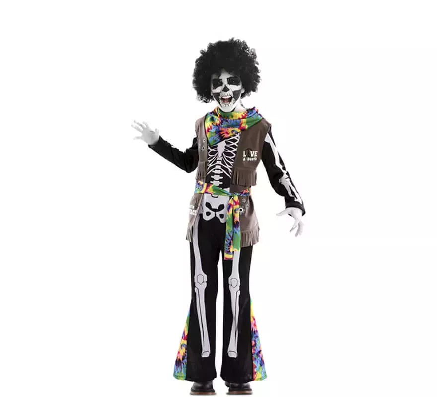 Translation missing: it.Disfraz de Esqueleto Hippie para niños