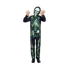 Costume da scheletro radioattivo nero per bambino