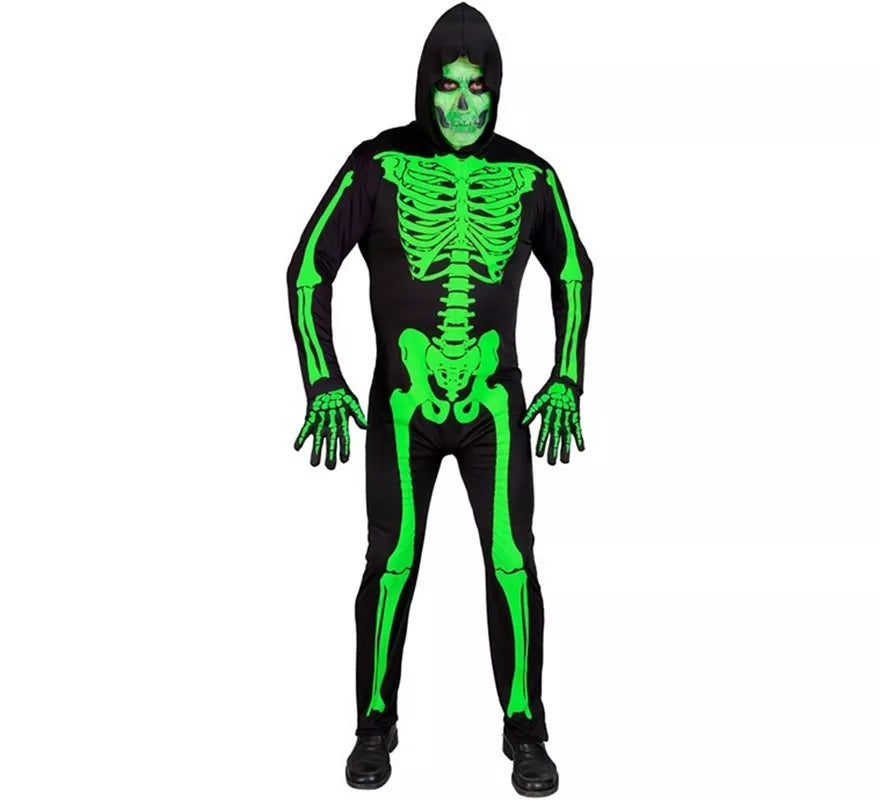 Translation missing: it.Disfraz de Esqueleto verde para hombre