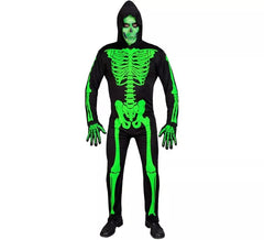Costume da scheletro verde per uomo