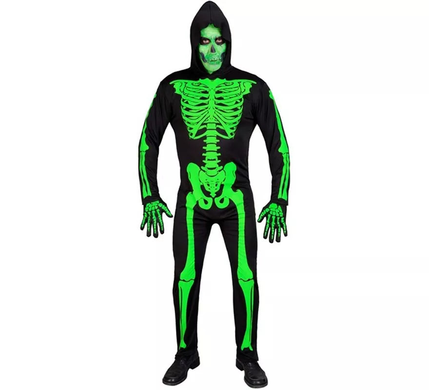 Translation missing: it.Disfraz de Esqueleto verde para hombre
