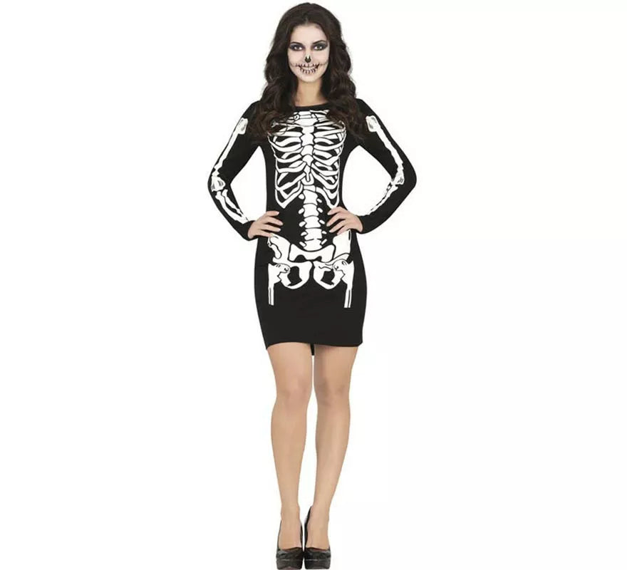 Translation missing: es.Disfraz de Esqueleto vestido corto para mujer
