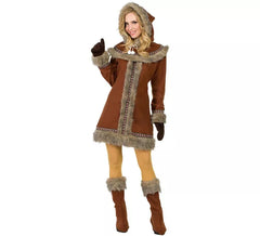 Costume da donna eschimese marrone
