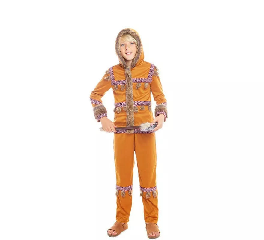 Disfraz de Esquimal naranja para niño