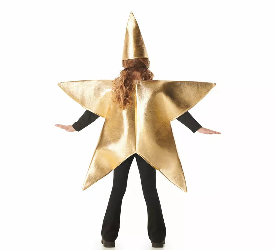 Disfraz de Estrella de Navidad dorada para niños