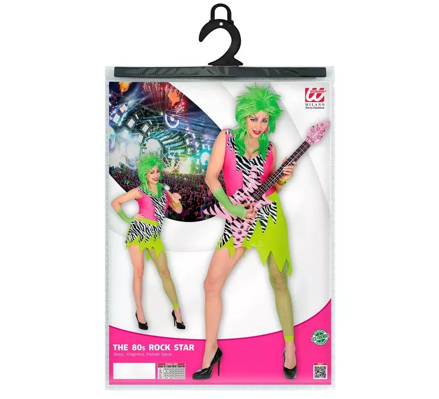 Translation missing: it.Disfraz de Estrella de Rock Años 80 Animal Print para mujer
