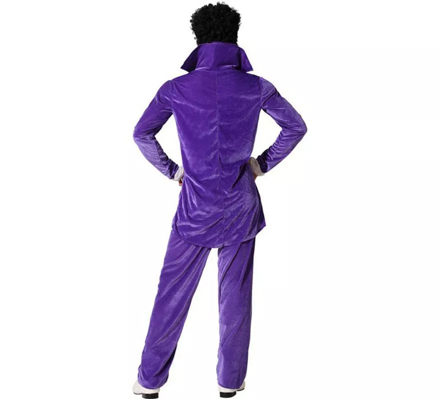 Translation missing: es.Disfraz de Estrella Rock Morado para hombre