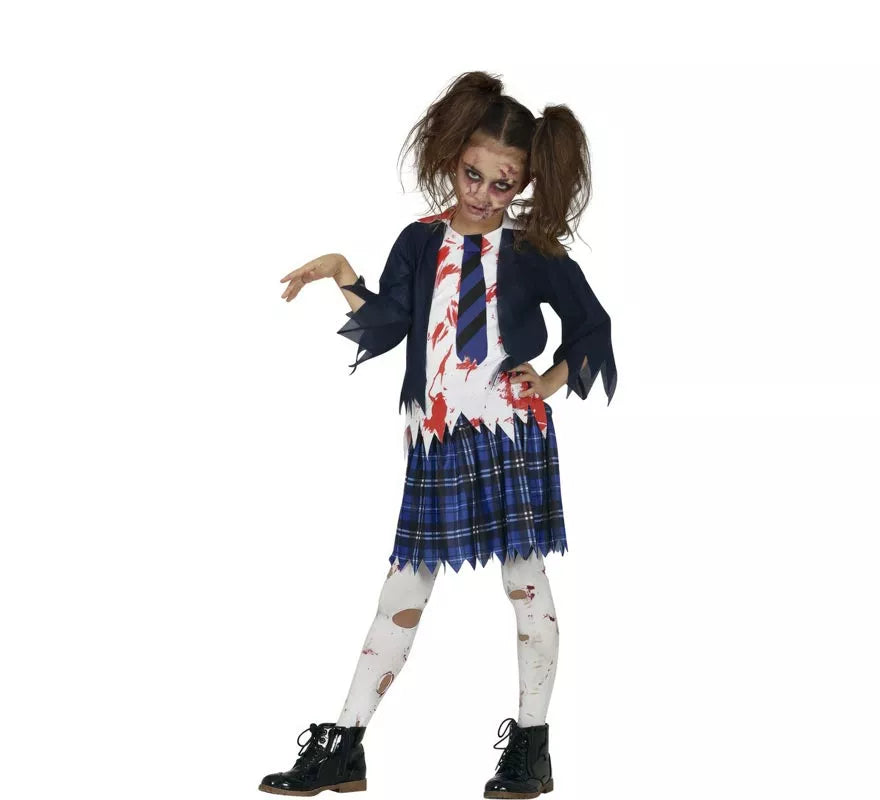 Translation missing: es.Disfraz de Estudiante de Secundaria Zombie para niña