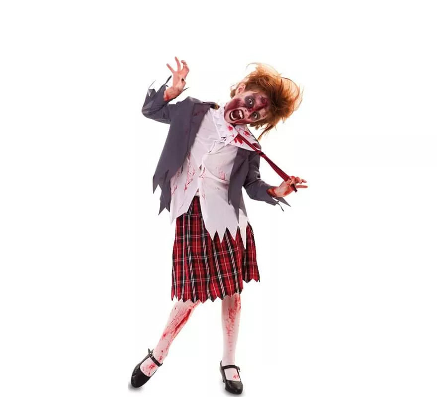 Translation missing: it.Disfraz de Estudiante Zombie para niña