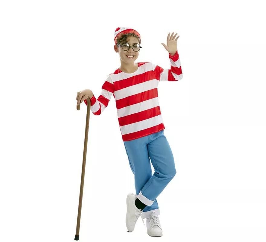 Translation missing: it.Disfraz de Excursionista a Rayas para niño