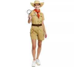 Costume da esploratore classico con cintura per donna