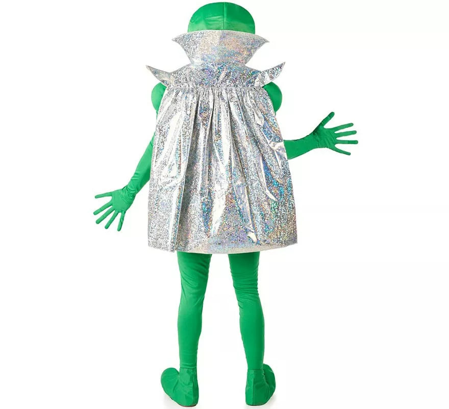 Translation missing: es.Disfraz de Extraterrestre verde con capa dorada para hombre