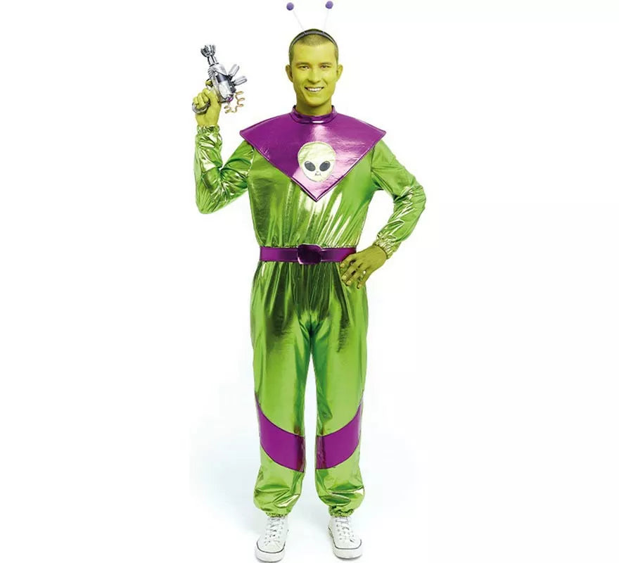Translation missing: it.Disfraz de Extraterrestre verde y morado para hombre