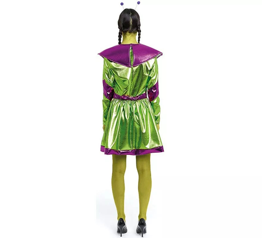 Translation missing: it.Disfraz de Extraterrestre verde y morado para mujer