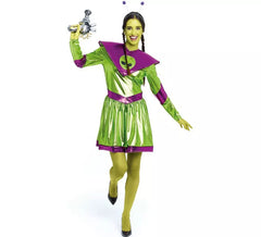 Costume da aliena verde e viola per donna