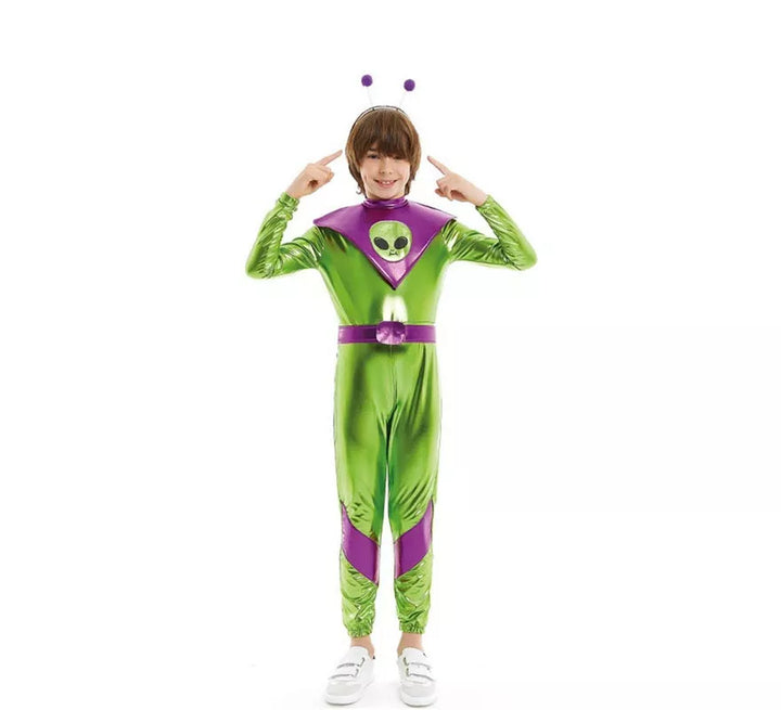 Disfraz de Extraterrestre verde y morado para niño