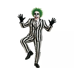 Costume da fantasma a righe per uomo