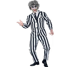 Costume da fantasma a righe da uomo