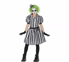 Costume da fantasma a righe per bambina