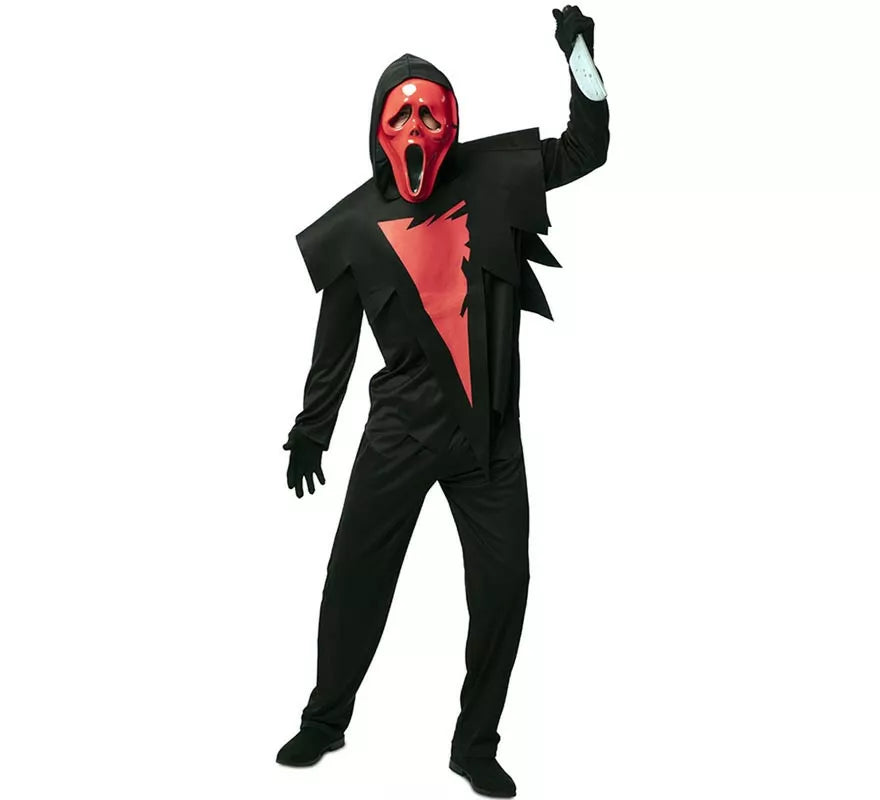 Translation missing: it.Disfraz de Fantasma Asesino rojo con máscara para hombre