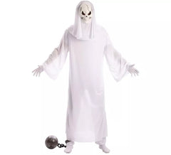 Costume da fantasma bianco con maschera per uomo