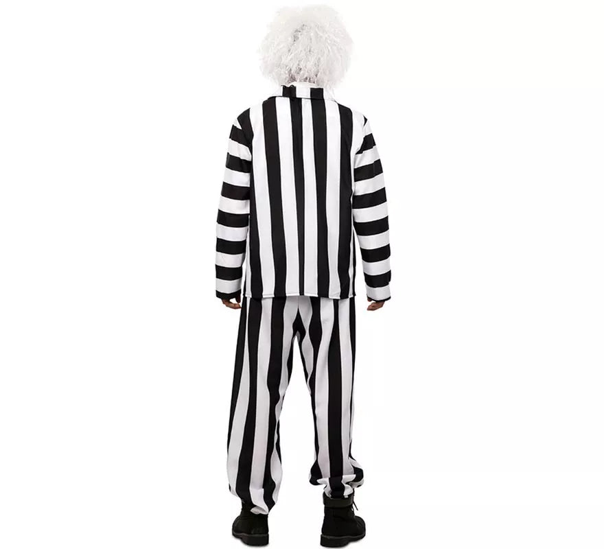 Disfraz de Fantasma de traje divertido a rayas para hombre