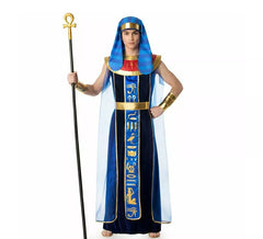 Costume da faraone egiziano blu per uomo