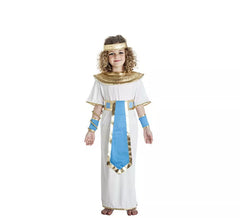 Costume da Faraona Egizia bianco e azzurro per bambina