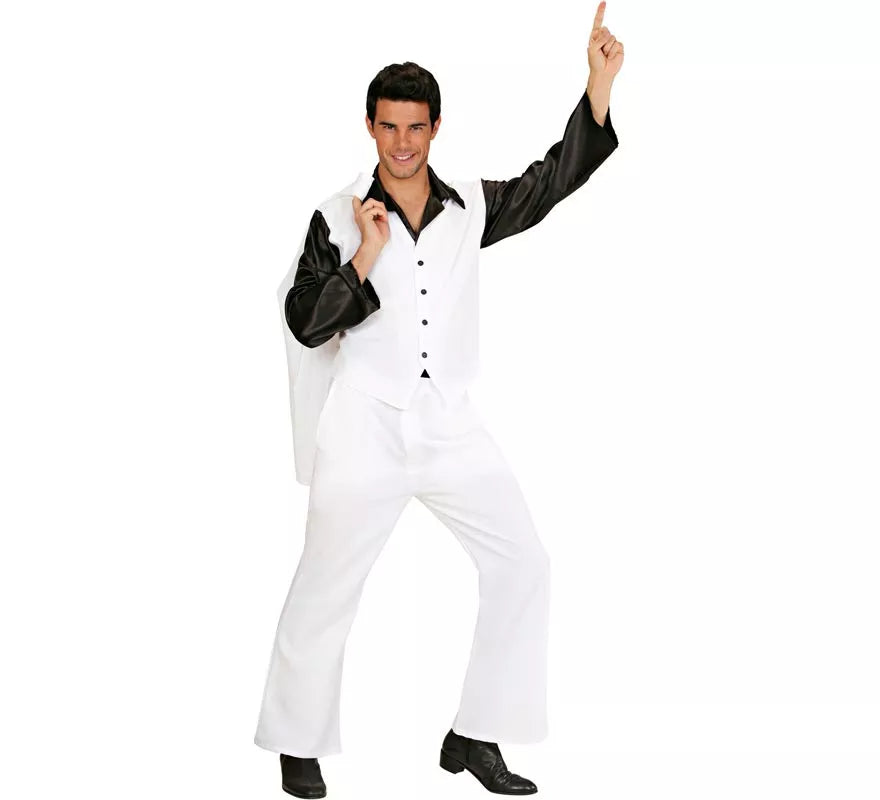 Translation missing: it.Disfraz de Fiebre Disco en traje blanco para hombre