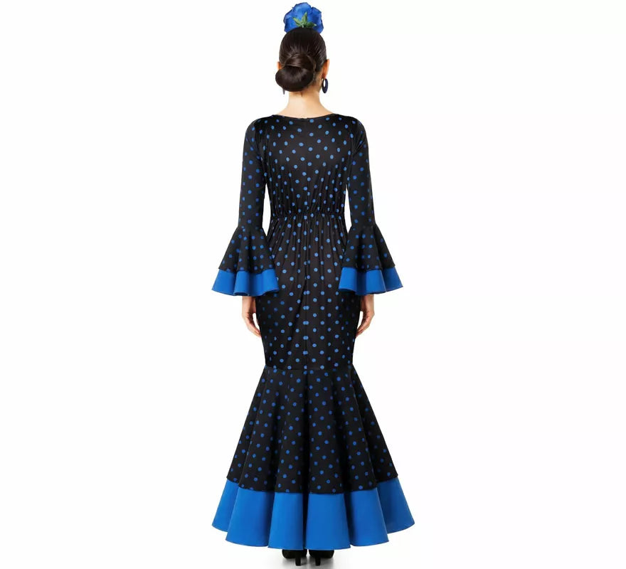 Translation missing: it.Disfraz de Flamenca con Lunares azul para mujer