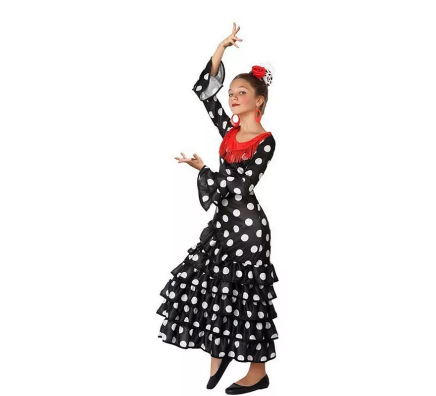 Translation missing: it.Disfraz de Flamenca Negro para niña