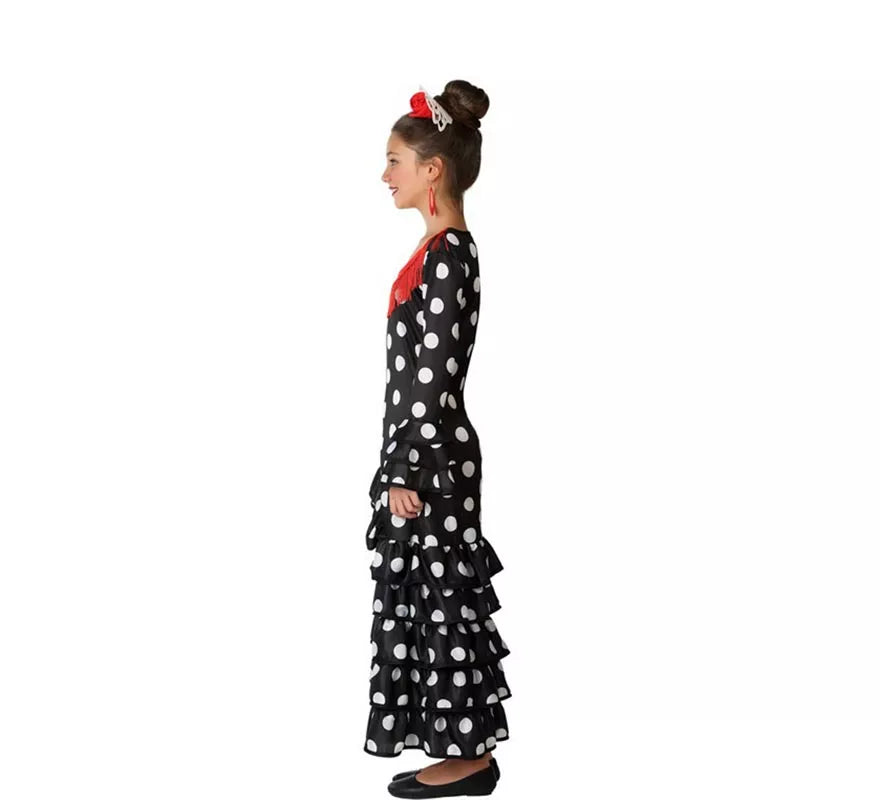 Disfraz de Flamenca Negro para niña