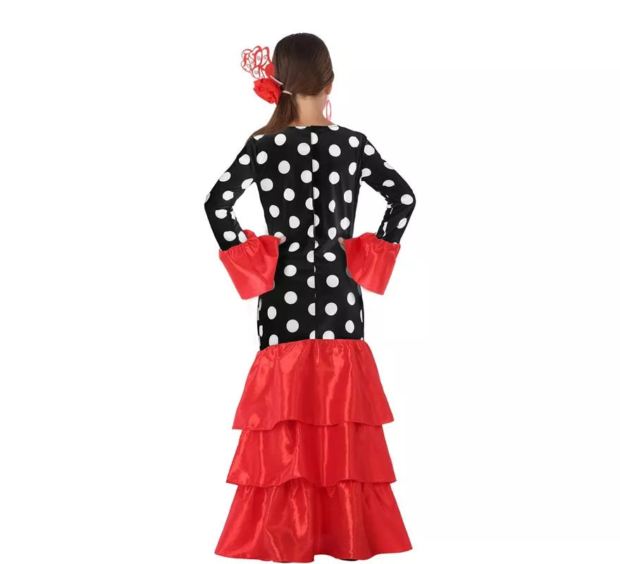 Translation missing: it.Disfraz de Flamenca roja lunares para niña