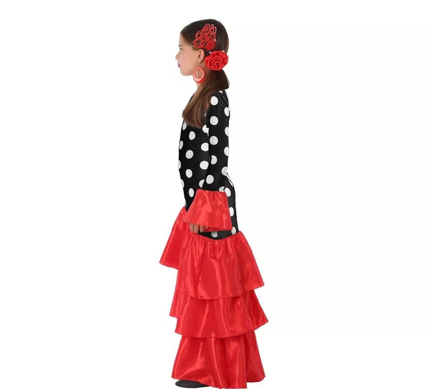 Translation missing: it.Disfraz de Flamenca roja lunares para niña