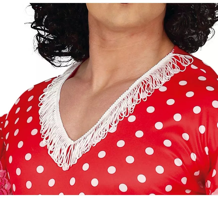 Translation missing: es.Disfraz de Flamenca Rojo a Lunares para hombre