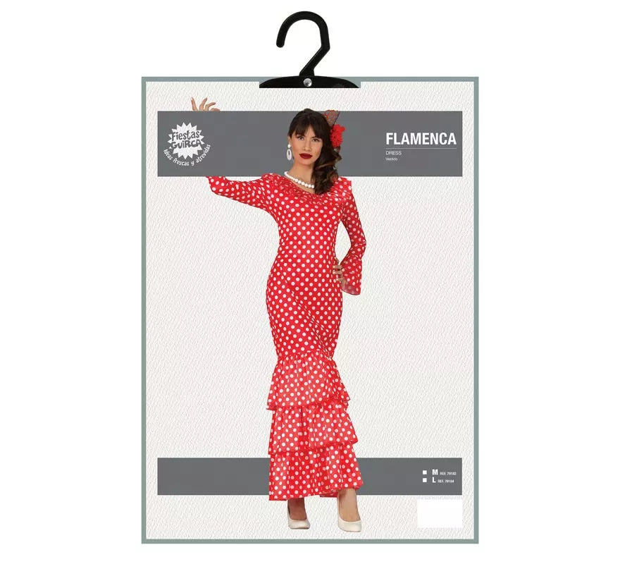 Flamenca Rojo con Lunares para mujer