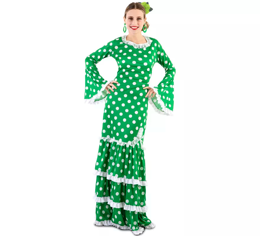 Translation missing: it.Flamenca Verde con lunares para mujer