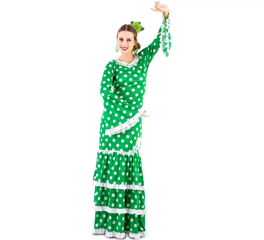 Translation missing: es.Flamenca Verde con lunares para mujer
