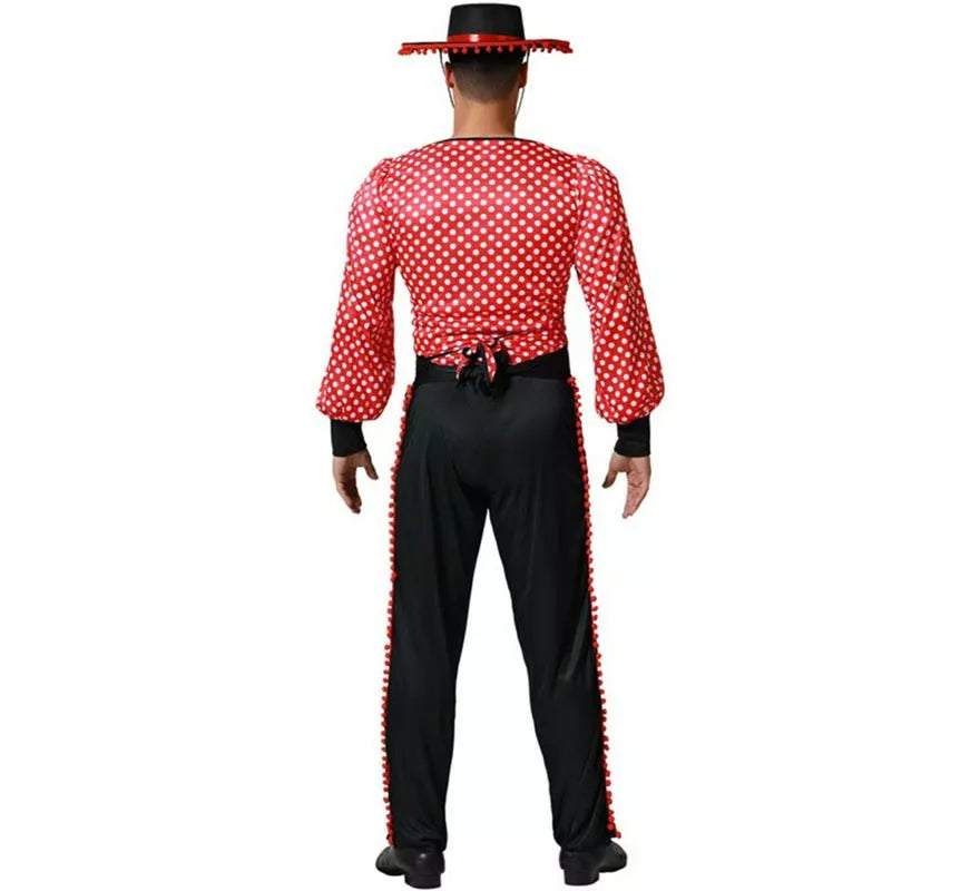 Translation missing: it.Disfraz de Flamenco rojo y negro para hombre