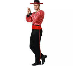 Costume da flamenco rosso e nero per uomo